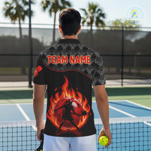 Load image into Gallery viewer, Custom Silhouette Human Red Flame Pickleball 3D Ball Jerseys Men Pickleball League Shirts NYN2165