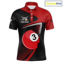 Load image into Gallery viewer, Red Crack Ball Pool Men Billiard Polo &amp; 1/4-Zip Shirt Personalized Balls Billiard Gifts NYN2413