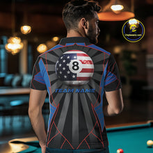 Load image into Gallery viewer, Custom US Flag 8 Ball Pool Team Shirt Personalized Men Billiard Polo &amp; 1/4-Zip Attire Gifts NYN2417