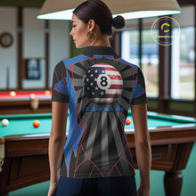 Load image into Gallery viewer, Custom US Flag 8 Ball Pool Team Shirt Personalized Women Billiard Polo &amp; 1/4-Zip Attire Gifts NYN2417