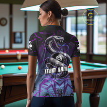 Load image into Gallery viewer, Dripping Cobra 8 Ball Pool Team Shirt Personalized Women Billiard Polo &amp; 1/4-Zip Attire Gifts NYN2418