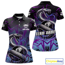 Load image into Gallery viewer, Dripping Cobra 8 Ball Pool Team Shirt Personalized Women Billiard Polo &amp; 1/4-Zip Attire Gifts NYN2418