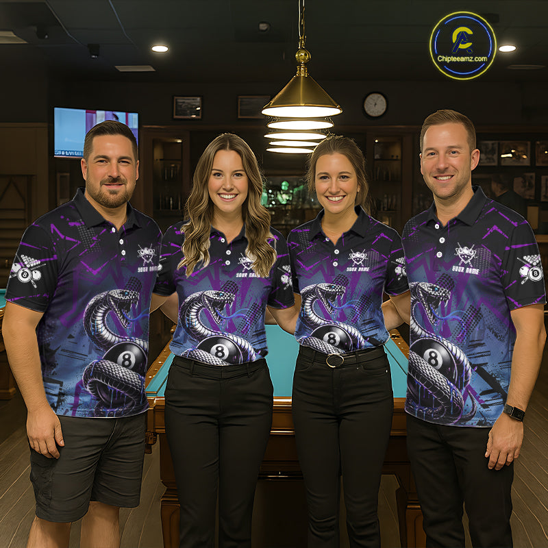 Dripping Cobra 8 Ball Pool Team Shirt Personalized Men Billiard Polo & 1/4-Zip Attire Gifts NYN2418