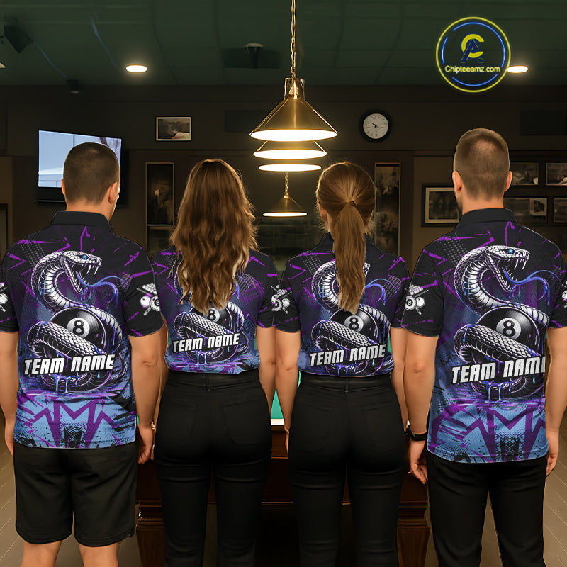 Dripping Cobra 8 Ball Pool Team Shirt Personalized Men Billiard Polo & 1/4-Zip Attire Gifts NYN2418