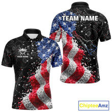 Load image into Gallery viewer, Debris US Flag 8 Ball Pool Polo &amp; 1/4-Zip Shirt For Men Personalized Balls Billiard Gifts NYN2422