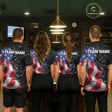 Load image into Gallery viewer, Debris US Flag 8 Ball Pool Polo &amp; 1/4-Zip Shirt For Men Personalized Balls Billiard Gifts NYN2422