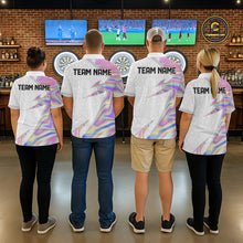 Load image into Gallery viewer, Personalized Pink Holographic Dartboard Pattern Men Darts Polo &amp; 1/4-Zip Shirts Dart Team Jerseys NYN2811
