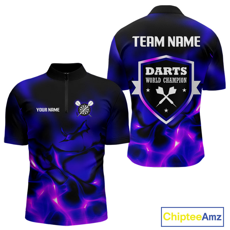 Darts World Champion Custom Blue-Purple Dart Shirt For Men, Dart Team Jerseys NYN0111