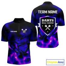 Load image into Gallery viewer, Darts World Champion Custom Blue-Purple Dart Shirt For Men, Dart Team Jerseys NYN0111