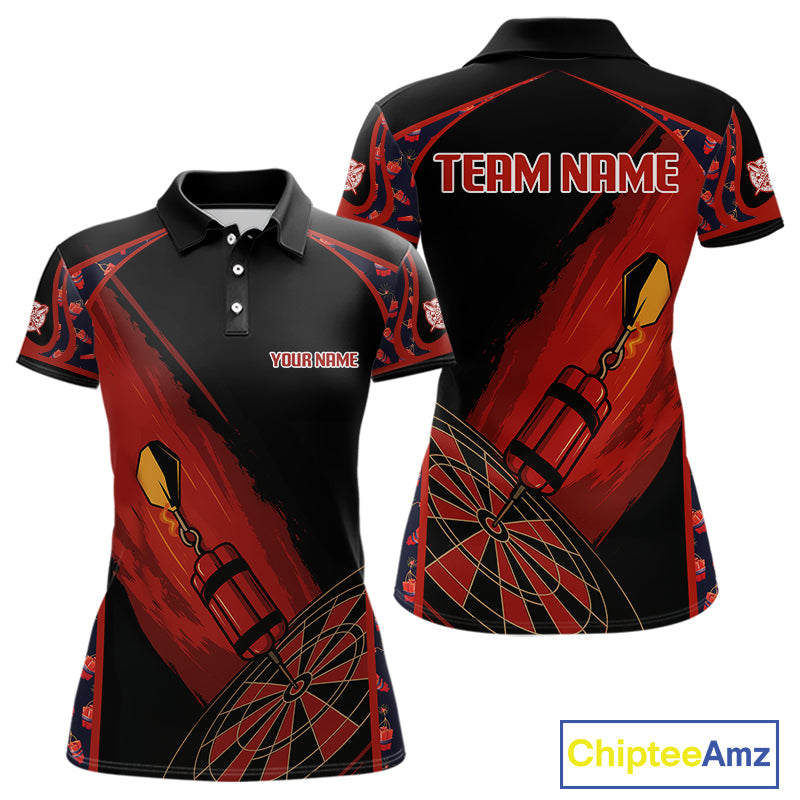 Bombs Dart Arrow Custom Red Dartboard Dart Shirt For Women, Dart Team Jerseys NYN0114