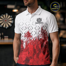 Load image into Gallery viewer, White-Red Skull Watercolor Pattern Custom Dart Shirt For Men, Dart Team Jerseys NYN0117