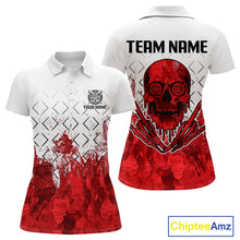 Load image into Gallery viewer, White-Red Skull Watercolor Pattern Custom Dart Shirt For Women, Dart Team Jerseys NYN0117