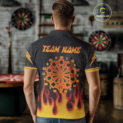Dragon Flame Pattern Dartboard Custom Dart Shirt For Men, Dart Team Jerseys NYN0234