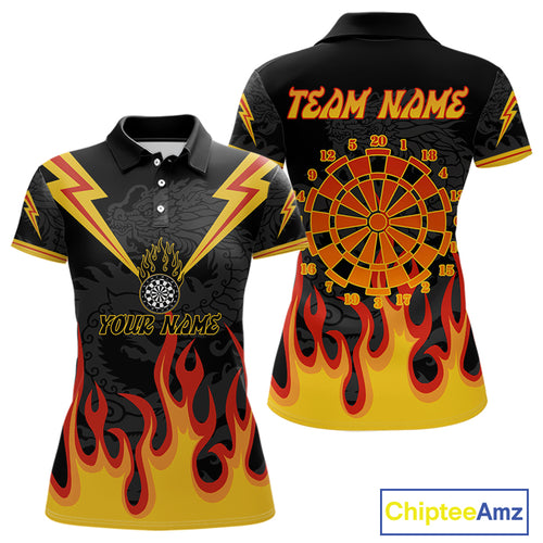 Dragon Flame Pattern Dartboard Custom Dart Shirt For Women, Dart Team Jerseys NYN0234
