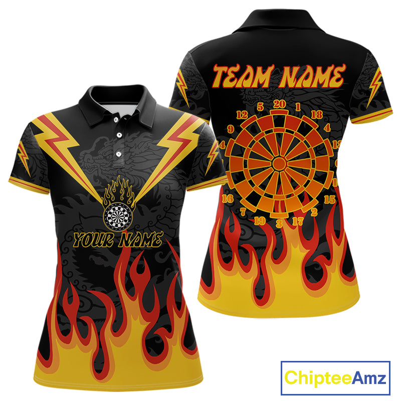 Dragon Flame Pattern Dartboard Custom Dart Shirt For Women, Dart Team Jerseys NYN0234