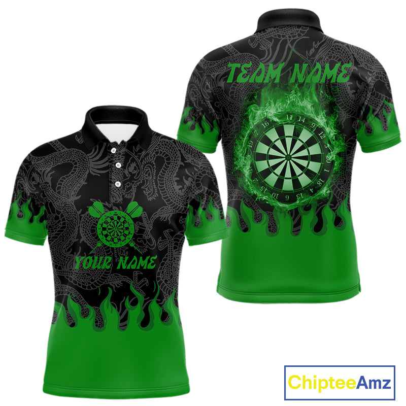 Flame Dartboard Dragon Custom Green Dart Shirt For Men, Dart Team Jerseys NYN0235