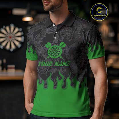 Flame Dartboard Dragon Custom Green Dart Shirt For Men, Dart Team Jerseys NYN0235