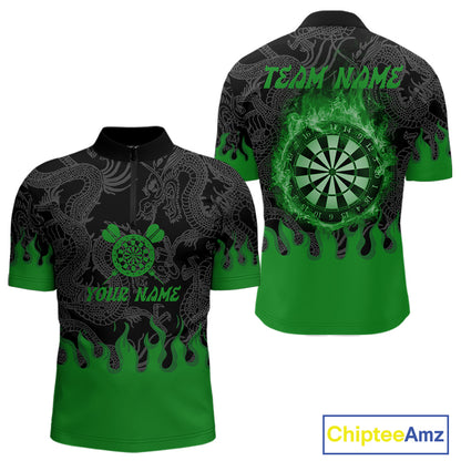 Flame Dartboard Dragon Custom Green Dart Shirt For Men, Dart Team Jerseys NYN0235