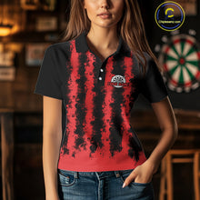 Load image into Gallery viewer, Red Flames Arround Dartboards Custom Dart Shirt For Women, Dart Team Jerseys NYN0236