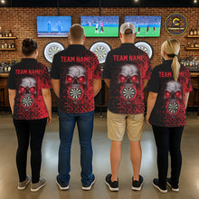 Load image into Gallery viewer, Custom Red Dripping Skull Darts Polo Shirt For Women Fire Flame Skull Dart League Jerseys NYN2175