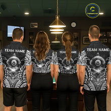 Load image into Gallery viewer, White Tribal Smoke 8 Ball Pool Men Polo &amp; 1/4-Zip Shirt Personalized 3D Ball Billiard Gifts NYN2426