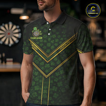 Load image into Gallery viewer, Funny Smoking Dartboard St Patrick's Day Darts Polo Shirt For Men Custom Dart League Shirt NYN2656