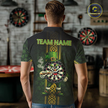 Load image into Gallery viewer, Funny Smoking Dartboard St Patrick's Day Darts Polo Shirt For Men Custom Dart League Shirt NYN2656