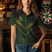 Load image into Gallery viewer, Funny Smoking Dartboard St Patrick's Day Darts Polo Shirt For Women Custom Dart League Shirt NYN2656