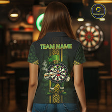 Load image into Gallery viewer, Funny Smoking Dartboard St Patrick's Day Darts Polo Shirt For Women Custom Dart League Shirt NYN2656