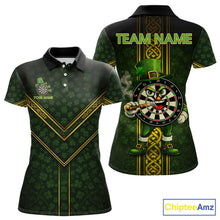 Load image into Gallery viewer, Funny Smoking Dartboard St Patrick's Day Darts Polo Shirt For Women Custom Dart League Shirt NYN2656