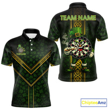 Load image into Gallery viewer, Funny Smoking Dartboard St Patrick's Day Darts Polo Shirt For Men Custom Dart League Shirt NYN2656