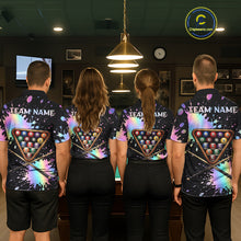Load image into Gallery viewer, Holographic Rainbow Pool Billiard Shirts For Women Custom Flame 8 Ball Pool Billiard Team Jerseys NYN3016