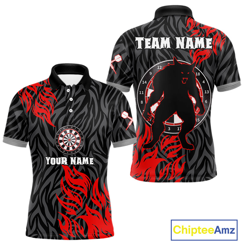 Red-Black Wolf Dartboards Custom Wolf Dart Shirt For Men, Dart Team Jerseys NYN0238