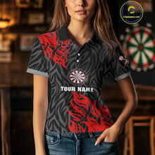 Load image into Gallery viewer, Red-Black Wolf Dartboards Custom Wolf Dart Shirt For Women, Dart Team Jerseys NYN0238