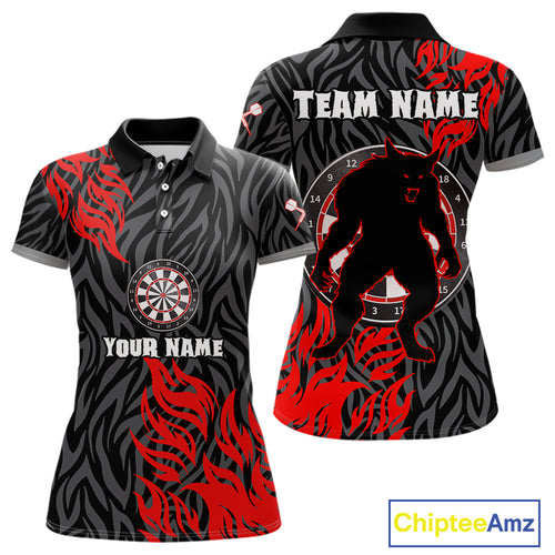 Red-Black Wolf Dartboards Custom Wolf Dart Shirt For Women, Dart Team Jerseys NYN0238