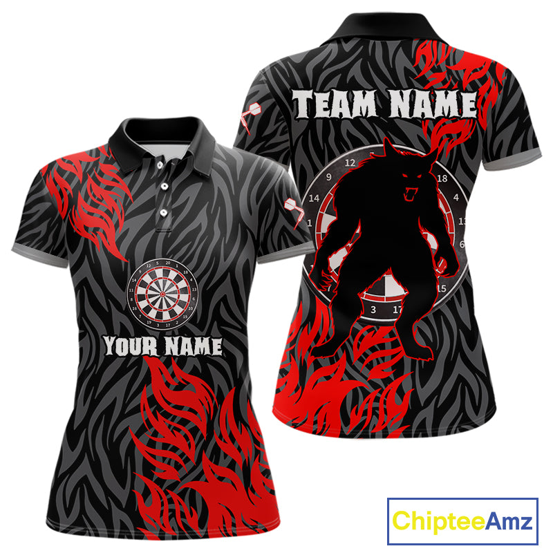 Red-Black Wolf Dartboards Custom Wolf Dart Shirt For Women, Dart Team Jerseys NYN0238