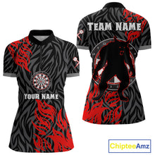 Load image into Gallery viewer, Red-Black Wolf Dartboards Custom Wolf Dart Shirt For Women, Dart Team Jerseys NYN0238
