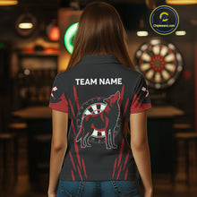 Load image into Gallery viewer, Black And Red Dartboards Custom  Wolf Dart Shirts For Women, Dart Team Jerseys NYN0241