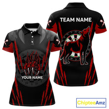 Load image into Gallery viewer, Black And Red Dartboards Custom  Wolf Dart Shirts For Women, Dart Team Jerseys NYN0241