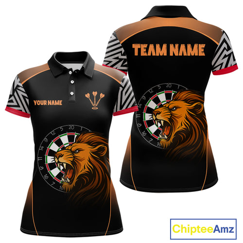 Orange Lion Dartboard Dart Shirts Custom Dart Team Shirt For Women, Dart Jerseys NYN0242