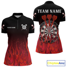 Load image into Gallery viewer, Deep Burgundy Flame Pattern Dartboard Custom Dart Shirt For Women, Dart Jerseys NYN0244