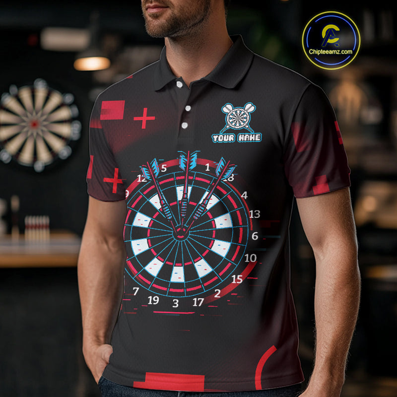Custom Black Purple Flames Wolf Dartboard Dart Men Polo Shirt Outfits Dart Jerseys NYN1620