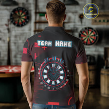 Load image into Gallery viewer, Custom Black Purple Flames Wolf Dartboard Dart Men Polo Shirt Outfits Dart Jerseys NYN1620