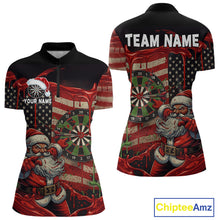 Load image into Gallery viewer, Custom Santa Dripping Dartboard Christmas Women Darts Quarter-Zip Shirt US Flag Xmas Dart Jerseys NYN1912