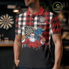 Load image into Gallery viewer, Custom Funny Santa &amp; Bull Beer Dartboard Christmas Men Darts Polo Shirt Xmas Dart Jerseys NYN1913