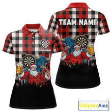 Load image into Gallery viewer, Custom Funny Santa &amp; Bull Beer Dartboard Christmas Women Darts Polo Shirt Xmas Dart Jerseys NYN1913
