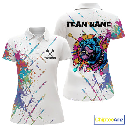 Custom Red Grim Reaper Grunge Black Dart Polo Shirts For Women Skull Dart League Jerseys NYN2182