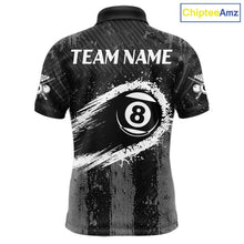 Load image into Gallery viewer, Grey Grunge Ball Pool Men Billiard Polo &amp; 1/4-Zip Shirt Custom 8 Balls Billiard Team Jerseys NYN2443