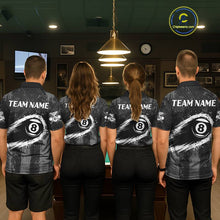 Load image into Gallery viewer, Grey Grunge Ball Pool Men Billiard Polo &amp; 1/4-Zip Shirt Custom 8 Balls Billiard Team Jerseys NYN2443