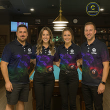 Load image into Gallery viewer, Horror Wolfs Colorful Flames Smoke Pool 8 Ball Men Billiard Shirt Custom Ball Billiard Team Attire NYN2664